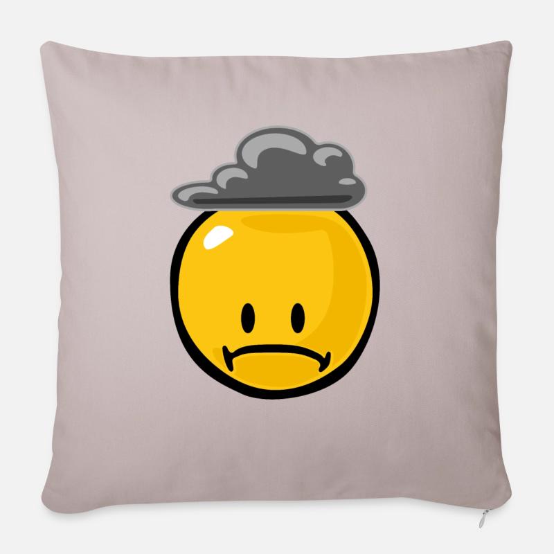 Smiley Sad - Housse de coussin décorative 45 x 45 cm - taupe clair