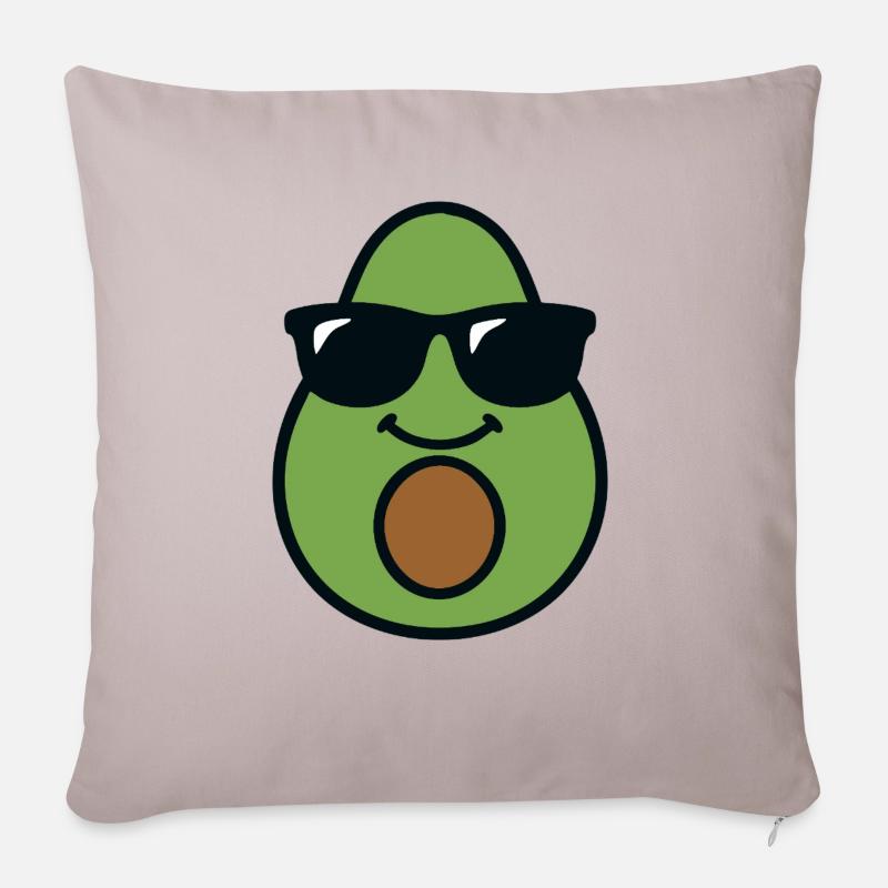 Avocado-Kopf - Sofakissenbezug 45 x 45 cm - helles Taupe
