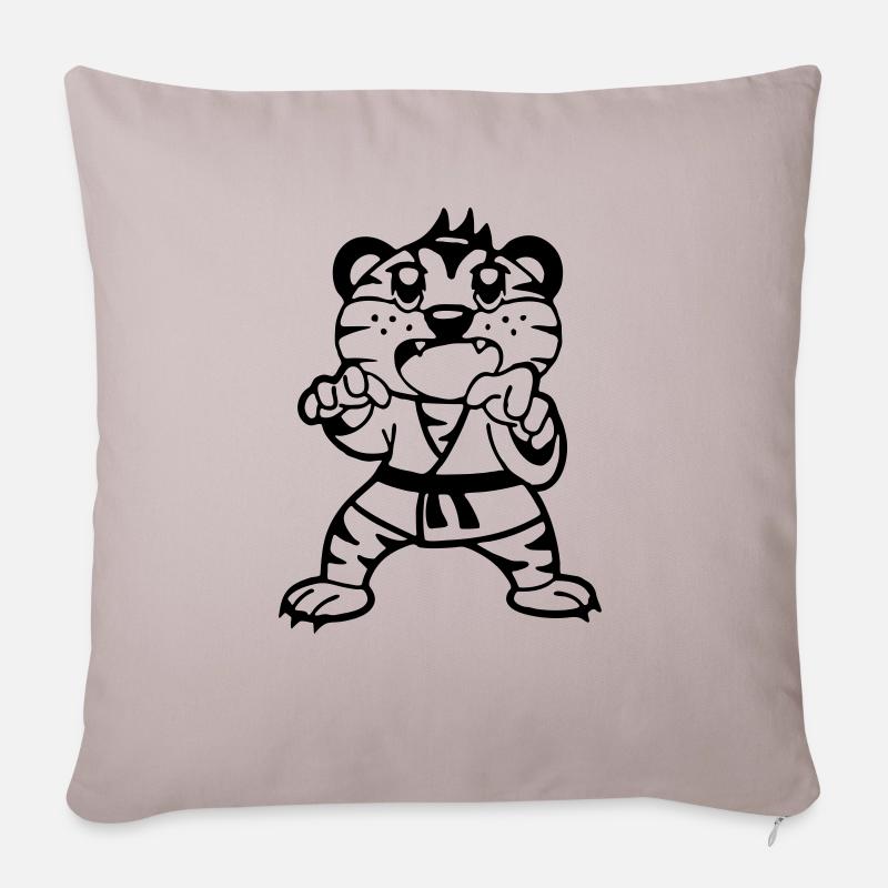 Judo Tiger - Housse de coussin décorative 45 x 45 cm - taupe clair
