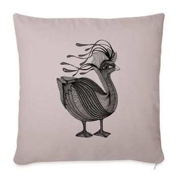 Bird Goose Swan Fantasy Lines Fine Art - Sofa pillowcase 17,3'' x 17,3'' (45 x 45 cm) - light taupe - Front