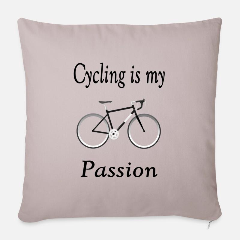 Cycling is my passion - Sofakissenbezug 45 x 45 cm - helles Taupe