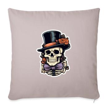 Crâne Halloween - Housse de coussin décorative 45 x 45 cm - taupe clair - Devant