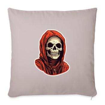 Crâne avec sweat à capuche - Housse de coussin décorative 45 x 45 cm - taupe clair - Devant