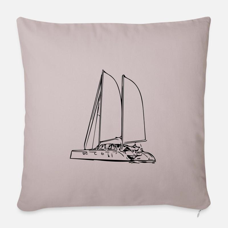 Segel Yacht - Sofakissenbezug 45 x 45 cm - helles Taupe