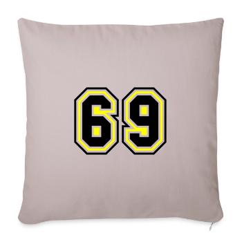 69 Nombre symbole - Housse de coussin décorative 45 x 45 cm - taupe clair - Devant