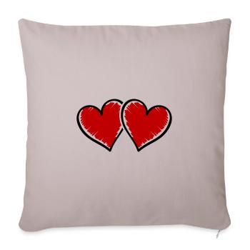 hearts symbol - Sofa pillowcase 17,3'' x 17,3'' (45 x 45 cm) - light taupe - Front