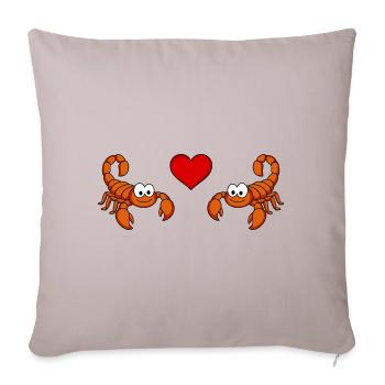 Scorpion Comic Couple Amour - Housse de coussin décorative 45 x 45 cm - taupe clair - Devant