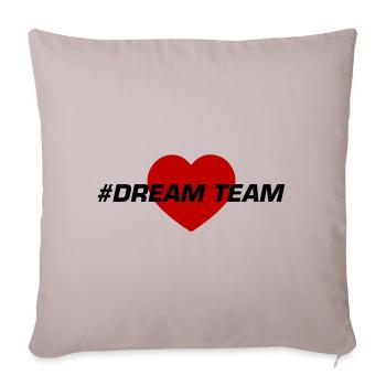 Dream Team Heart Love - Housse de coussin décorative 45 x 45 cm - taupe clair - Devant