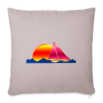 Sailing Yacht Sea Sun - Sofa pillowcase 17,3'' x 17,3'' (45 x 45 cm) - light taupe - Front
