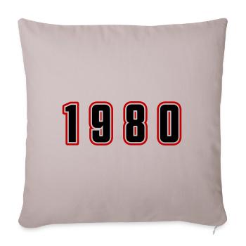 Numéro de l’année 1980 - Housse de coussin décorative 45 x 45 cm - taupe clair - Devant