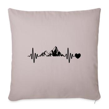 Mountains pulse symbol heartbeat - Sofa pillowcase 17,3'' x 17,3'' (45 x 45 cm) - light taupe - Front