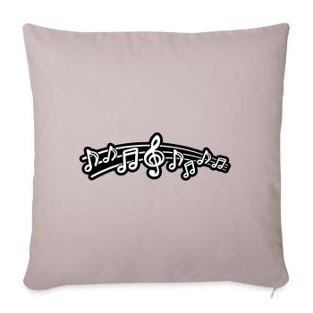 Clé de symbole de notes de musique - Housse de coussin décorative 45 x 45 cm - taupe clair - Devant