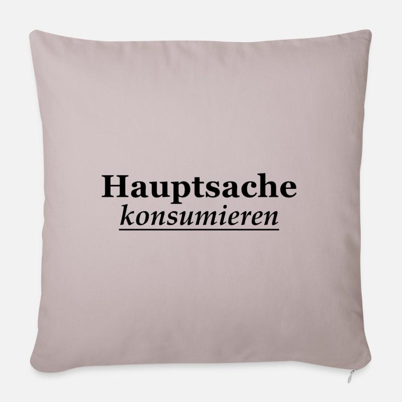 principale chose à consommer noir 2 - Housse de coussin décorative 45 x 45 cm - taupe clair