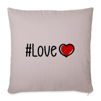 Coeur d’amour - Housse de coussin décorative 45 x 45 cm - taupe clair - Devant