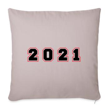 2021 Year Number - Sofa pillowcase 17,3'' x 17,3'' (45 x 45 cm) - light taupe - Front