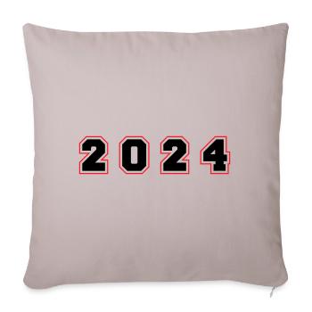 2024 year number - Sofa pillowcase 17,3'' x 17,3'' (45 x 45 cm) - light taupe - Front