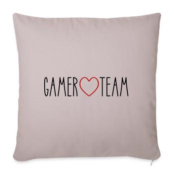 Cœur de l’équipe des joueurs - Housse de coussin décorative 45 x 45 cm - taupe clair - Devant