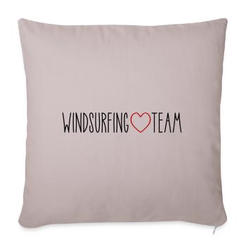 Windsurfing Team Heart - Sofa pillowcase 17,3'' x 17,3'' (45 x 45 cm) - light taupe - Front