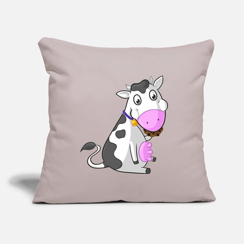 Comic-grignotant vache Housse de coussin décorative 45 x 45 cm