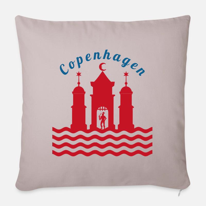 Armoiries de Copenhague - Housse de coussin décorative 45 x 45 cm - taupe clair