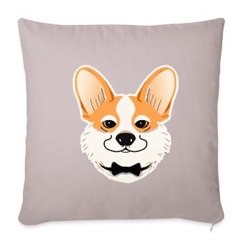 Corgi Bow Dog Lover Puppy - Housse de coussin décorative 45 x 45 cm - taupe clair - Devant