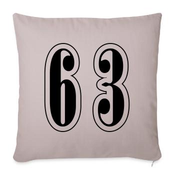 63 Number Symbol - Sofa pillowcase 17,3'' x 17,3'' (45 x 45 cm) - light taupe - Front