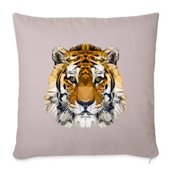 Tigre - Housse de coussin décorative 45 x 45 cm - taupe clair - Devant