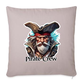 Pirat / Ahoi / Anker / Kapitän / Totenkopf / Rum - Sofakissenbezug 45 x 45 cm - helles Taupe - Vorne