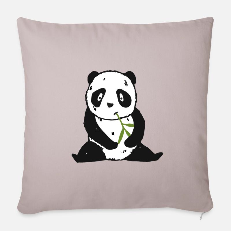 Panda - Sofakissenbezug 45 x 45 cm - helles Taupe
