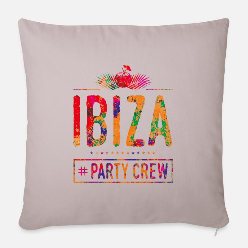 ibiza party crew bunt - Sofakissenbezug 45 x 45 cm - helles Taupe