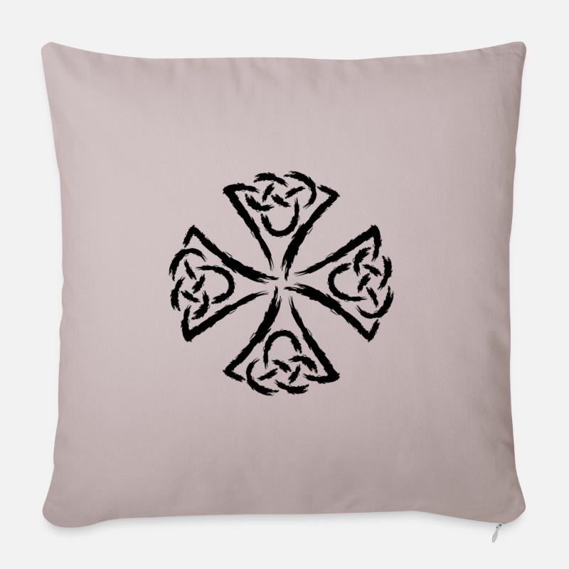 Keltische Symbole - Sofakissenbezug 45 x 45 cm - helles Taupe