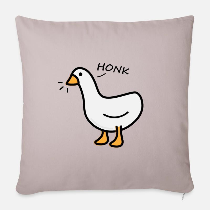 Oie mignonne - Housse de coussin décorative 45 x 45 cm - taupe clair