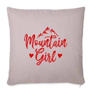 Montagnes fille Montagnes femme - Housse de coussin décorative 45 x 45 cm - taupe clair - Devant