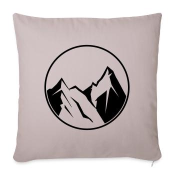 mountains symbol circle nature mountains - Sofa pillowcase 17,3'' x 17,3'' (45 x 45 cm) - light taupe - Front