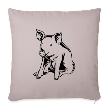 Pig sow boar silhouette - Sofa pillowcase 17,3'' x 17,3'' (45 x 45 cm) - light taupe - Front