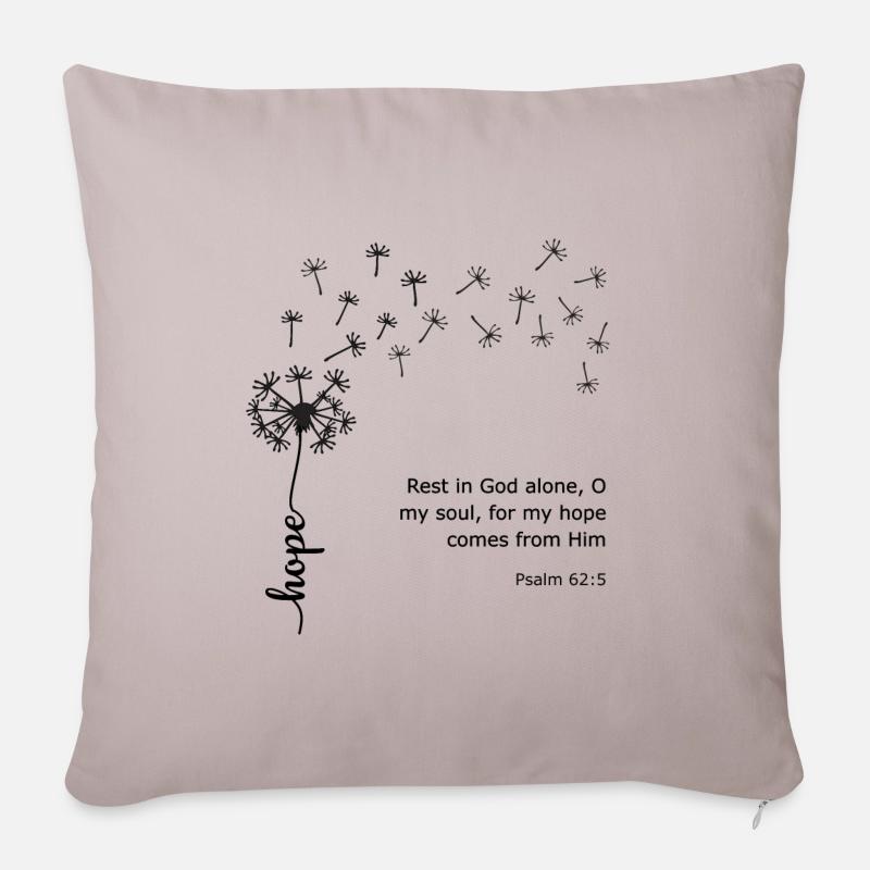 Hoffnung Löwenzahn Christliches Design Psalm 62:5 - Sofakissenbezug 45 x 45 cm - helles Taupe