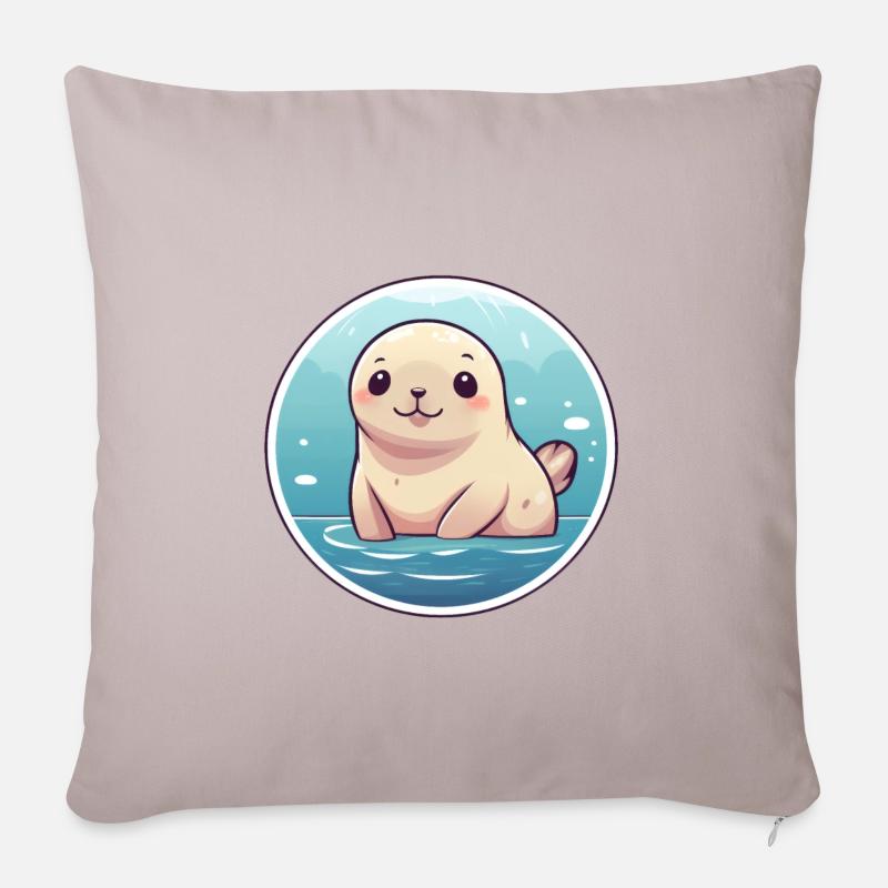 Robbe Kawaii - Sofakissenbezug 45 x 45 cm - helles Taupe