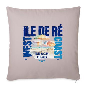 Ile de Ré Beach club - Housse de coussin décorative 45 x 45 cm - taupe clair - Devant