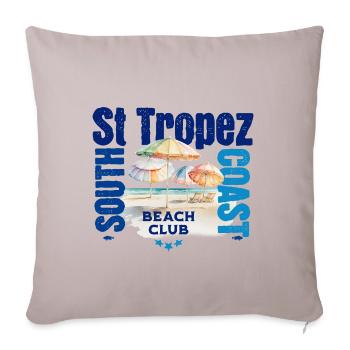 St Tropez beach club - Housse de coussin décorative 45 x 45 cm - taupe clair - Devant