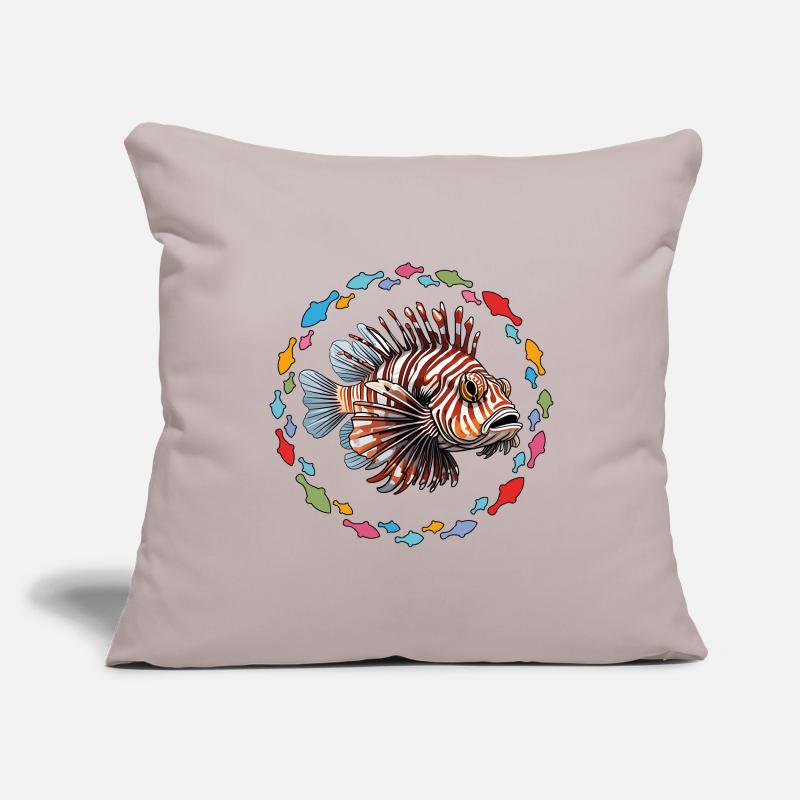 Lionfish Coral Fish in Fish Circle Sofa pillowcase 17,3'' x 17,3'' (45 x 45 cm)
