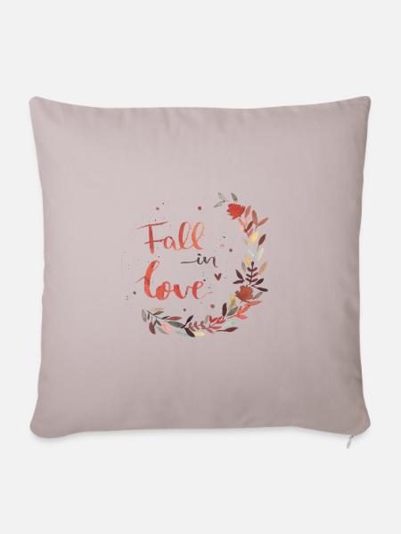Herbst - Sofakissenbezug 45 x 45 cm - helles Taupe