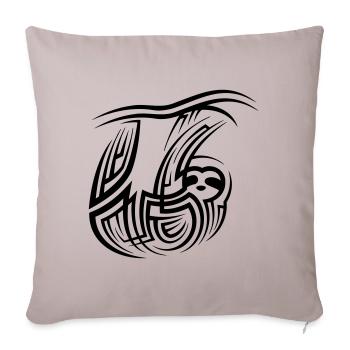 Tatouage tribal paresseux - Housse de coussin décorative 45 x 45 cm - taupe clair - Devant