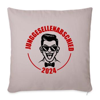Enterrement de vie de garçon 2024 - Housse de coussin décorative 45 x 45 cm - taupe clair - Devant