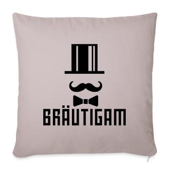 Bräutigam Zylinder JGA - Sofakissenbezug 45 x 45 cm - helles Taupe - Vorne