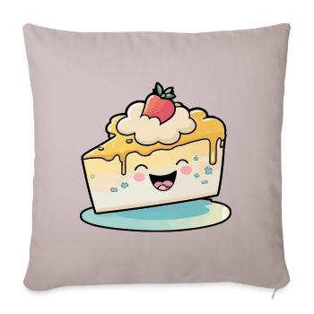 Cheesecake Comic - Housse de coussin décorative 45 x 45 cm - taupe clair - Devant