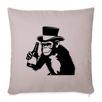 Singe ivre Party Silhouette - Housse de coussin décorative 45 x 45 cm - taupe clair - Devant