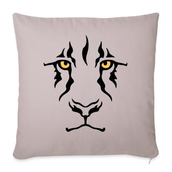 Le regard du lion - Housse de coussin décorative 45 x 45 cm - taupe clair - Devant