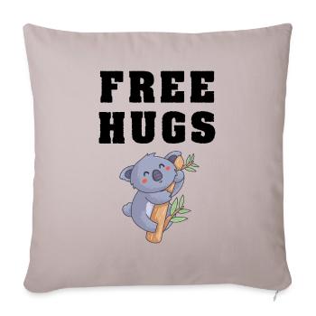 Free Hugs Cute Koala Fashion Design - Sofa pillowcase 17,3'' x 17,3'' (45 x 45 cm) - light taupe - Front