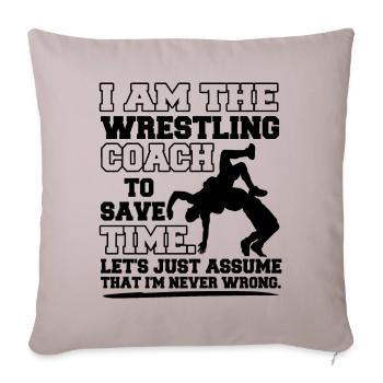 Cadeau de fan de sports d'entraîneur de lutte - Housse de coussin décorative 45 x 45 cm - taupe clair - Devant