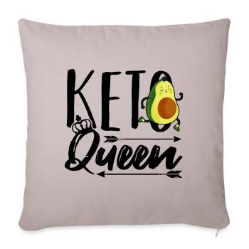 Keto Queen Low Carb Lifestyle Diététicien Femmes - Housse de coussin décorative 45 x 45 cm - taupe clair - Devant